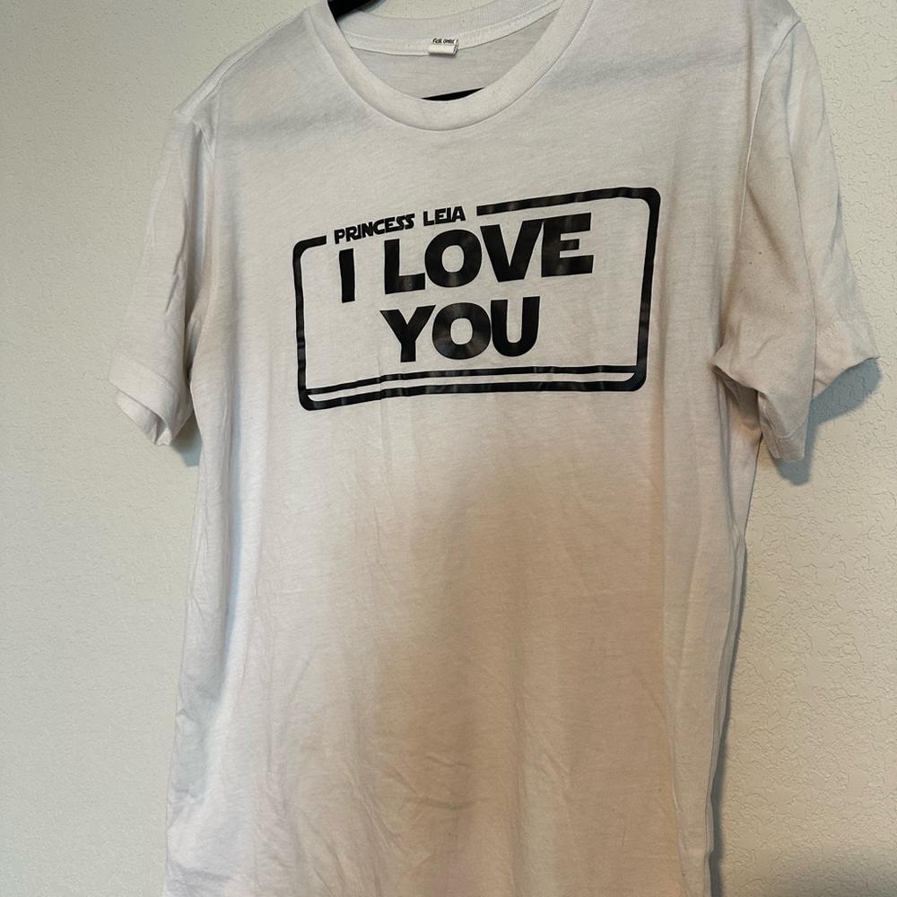 Princess Leia 'I Love You' Graphic Tee - White with Black Print